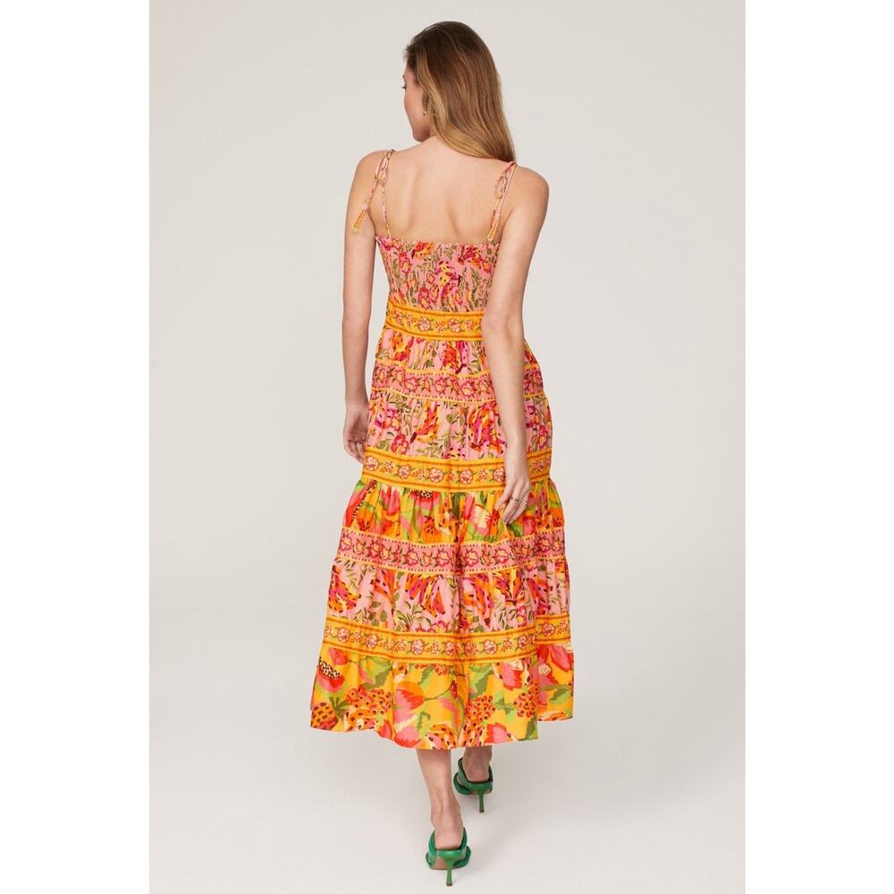 FARM RIO Mixed Fruits Floral Paradise Midi Dress ~ Small S Summer Vacation - Picture 2 of 12